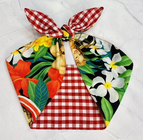 Red gingham headband head - gingham,