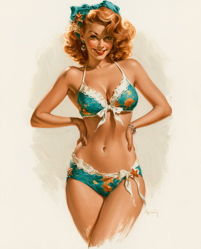 Pinup mare capelli - , rossi