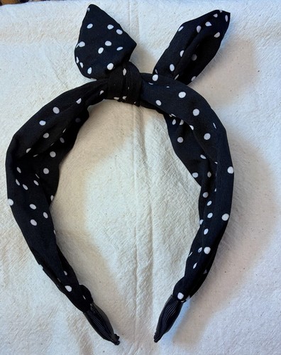 Cerchietto pois bianco nero - pois,